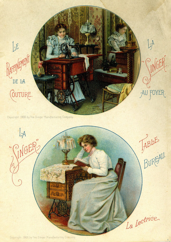 Carte de promotion pour la marque Singer